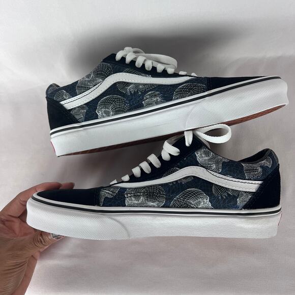 Vans Old Skool Skulls Wireframe Shoes Suede Trainers Skateboard Blk Men Size 6.5 - Picture 7 of 10